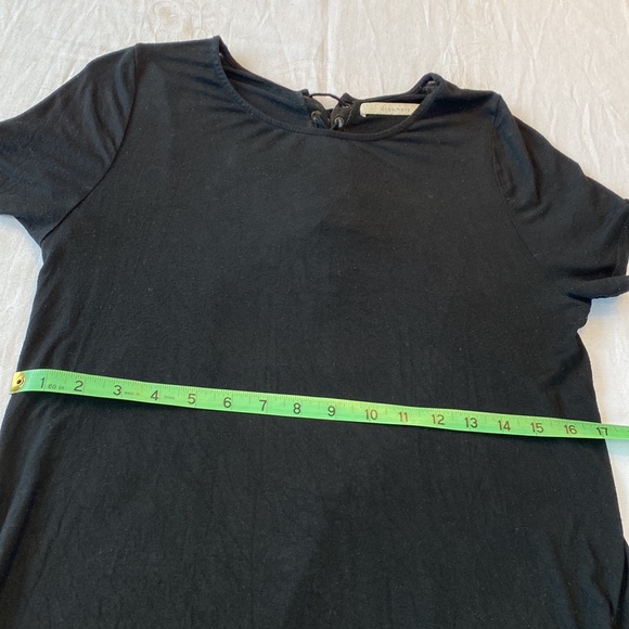 Dreamers Black t-shirt shift dress with key-hole lace up detail back. Size Med. - Picture 7 of 12